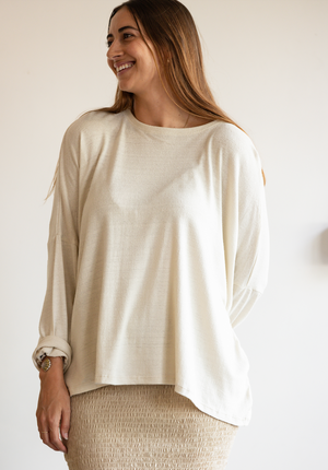 Here. - Raw Silk Oversized Long Sleeve