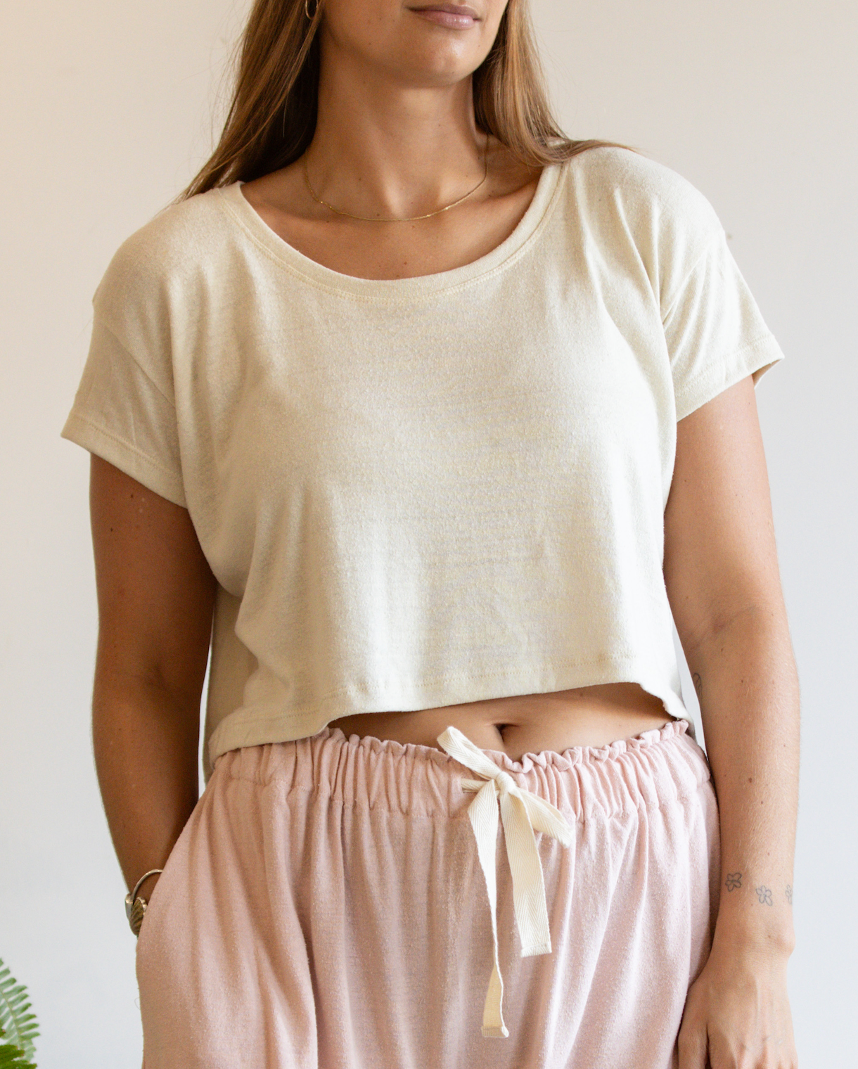 Here. - Raw Silk Crop Tee