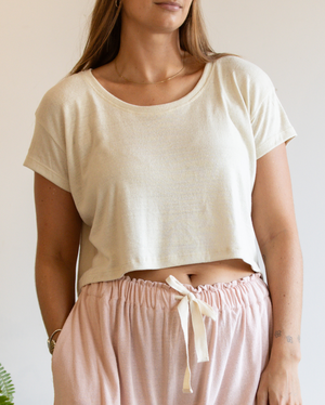 Here. - Raw Silk Crop Tee