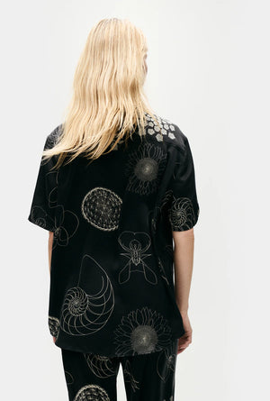 Silk Laundry - Short Sleeve Boyfriend Shirt / Fibonacci